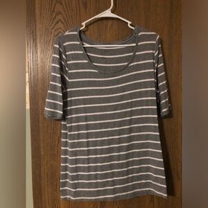 Gray and white striped, 3/4 length sleeve. A New Day size XL
